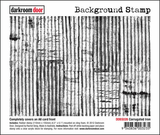 Darkroom Door Background Rubber Stamp Corrugated Iron 110mm x 155mm