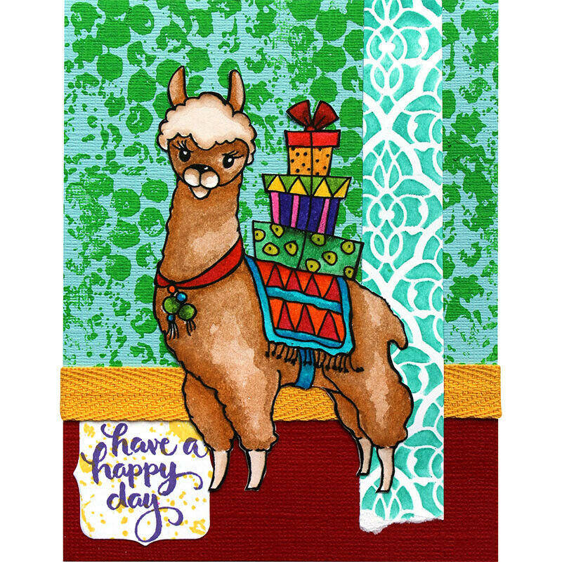 Stampendous Llama Delivery Cling Rubber Stamp Christmas Birthday - 1pc