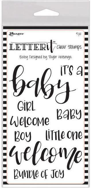 Letter It Baby Clear Stamps Set - 9pc Handwritten Sentiments