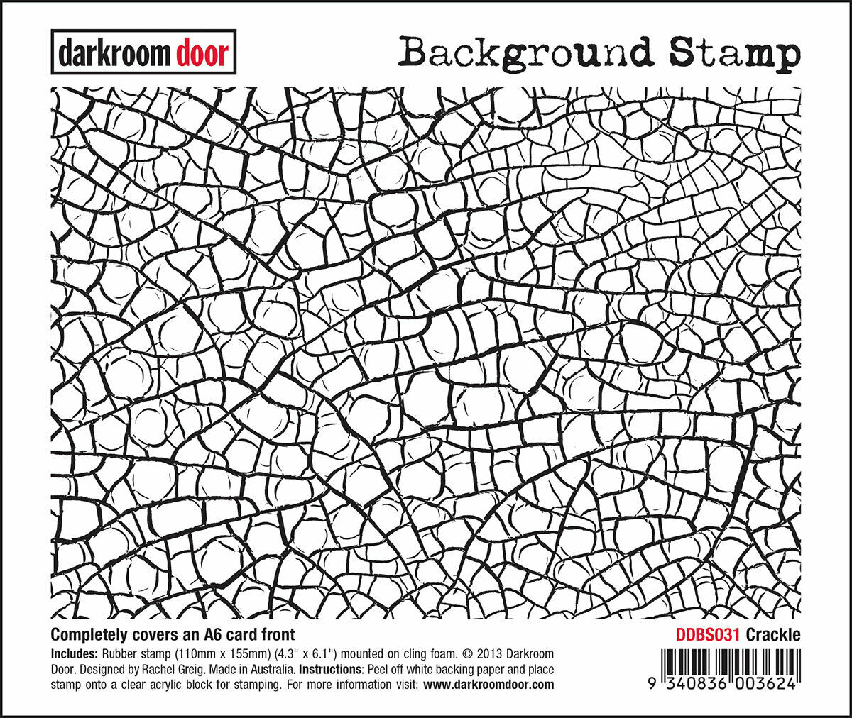 Darkroom Door Background Rubber Stamp Crackle 110mm x 155mm