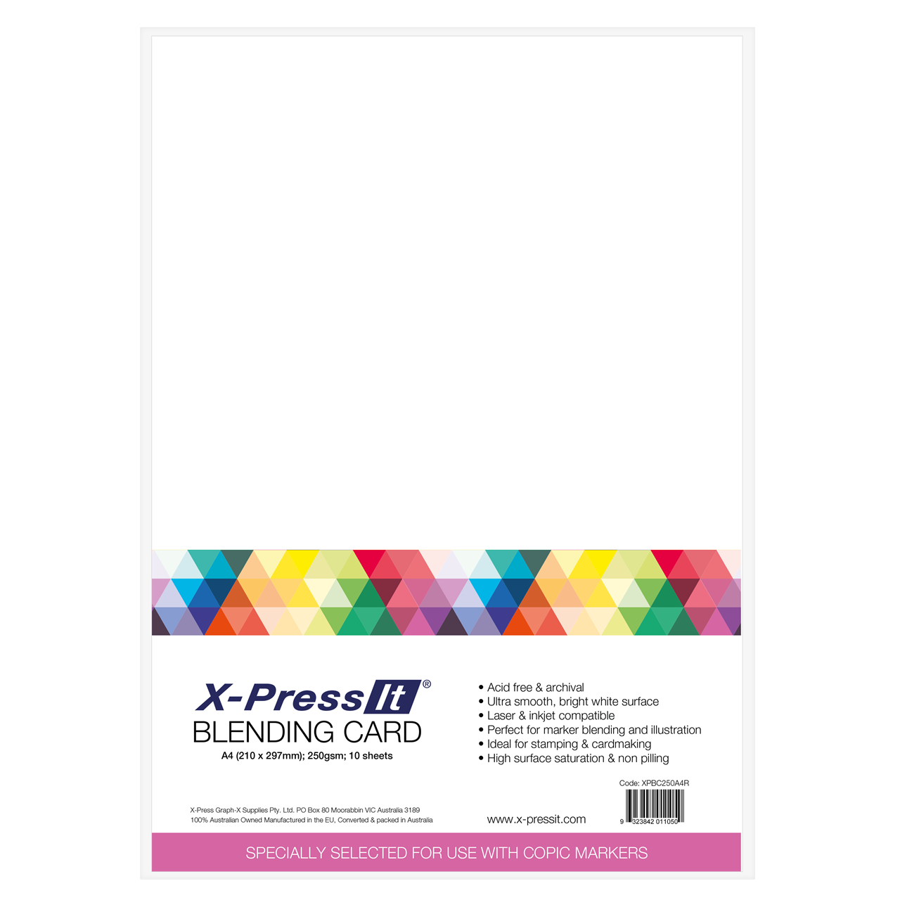 X-Press It Blending Card A4 - 250gsm 10 Sheets Pack - Ultra Smooth White