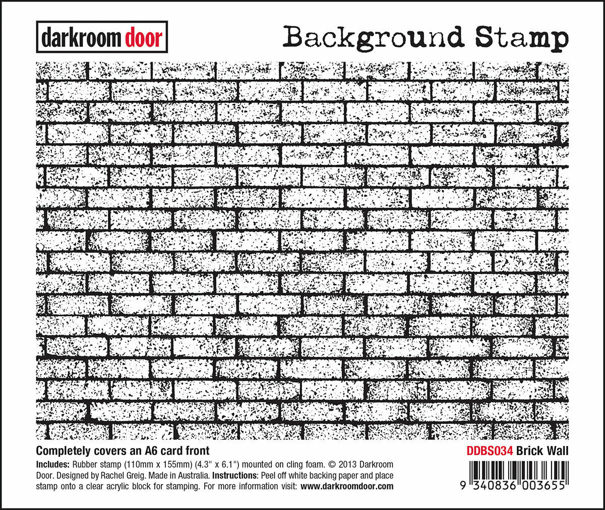 Darkroom Door Background Rubber Stamp Brick Wall 110 x 155mm