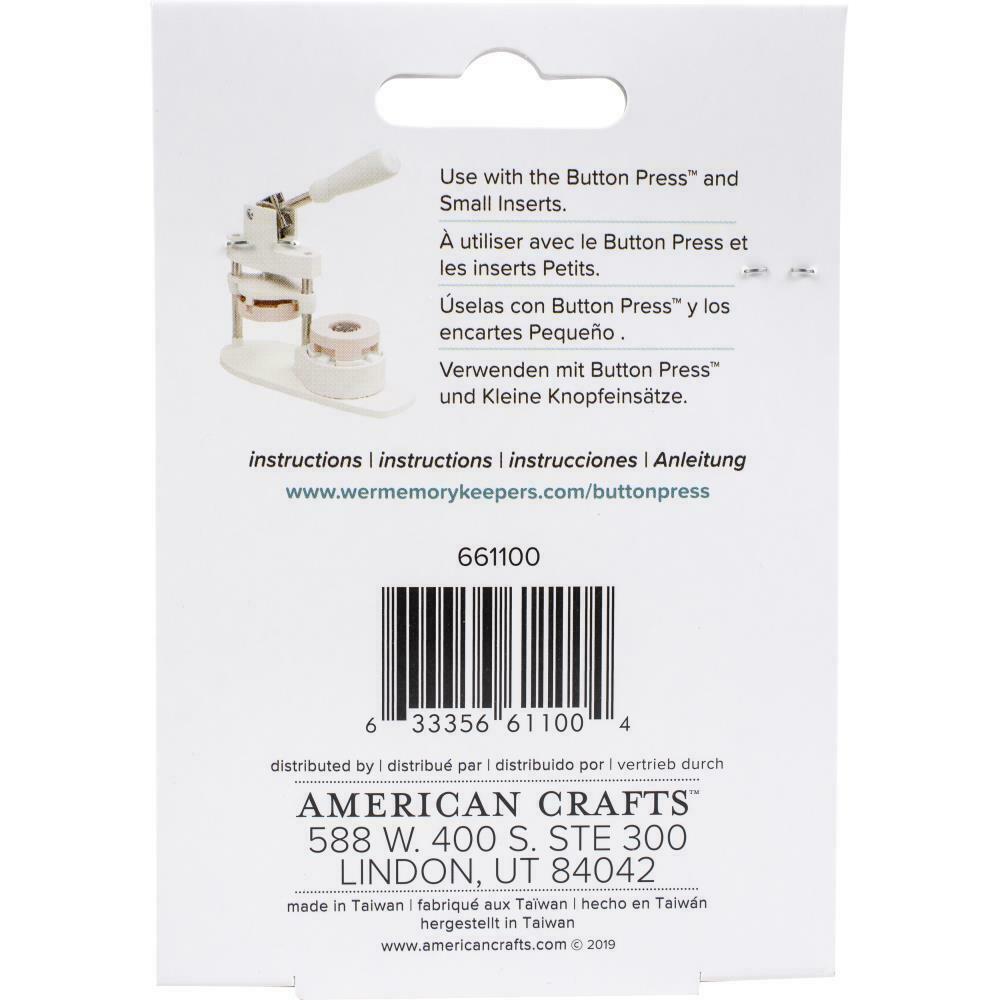 We R Memory Keepers Button Press Small Paper Clip Kit 20pc Makes 5 Buttons