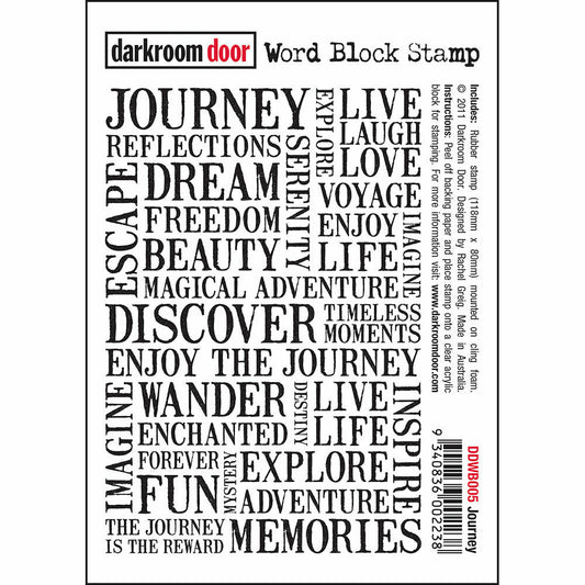 Darkroom Door Word Block Rubber Stamp Journey 118mm x 80mm