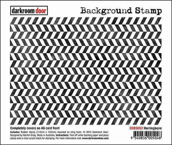 Darkroom Door Background Rubber Stamp Herringbone 110mm x 155mm