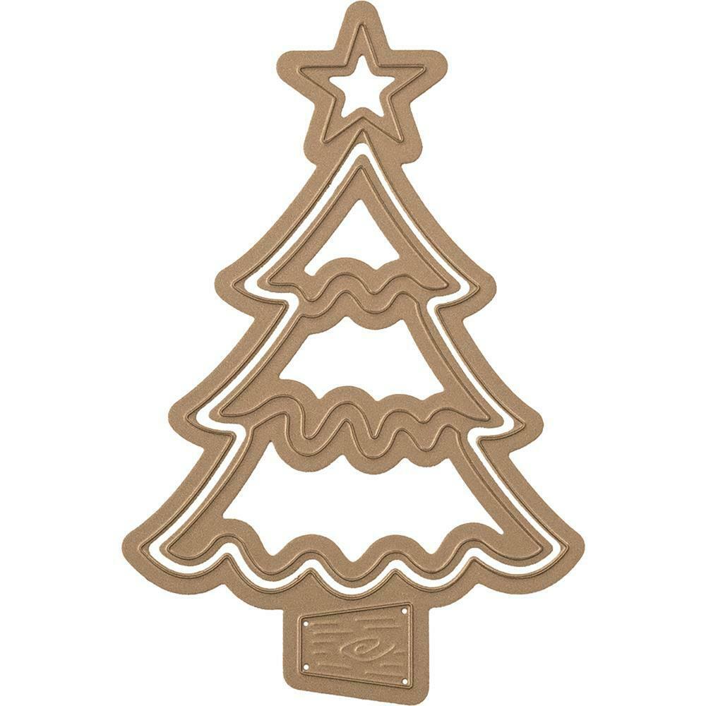 Spellbinders Dies Christmas Tree Die D-Lites Cut Emboss Deboss Stencil 2pc