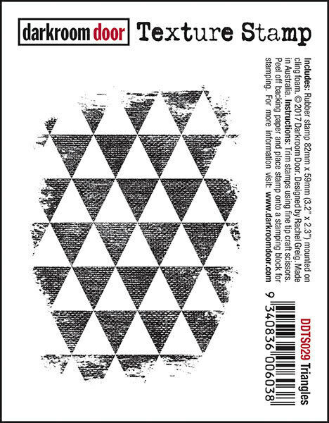 Darkroom Door Texture Rubber Stamp Triangles 59mm x 82mm