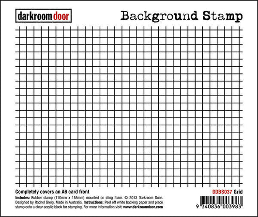 Darkroom Door Background Rubber Stamp Grid 110mm x 155mm