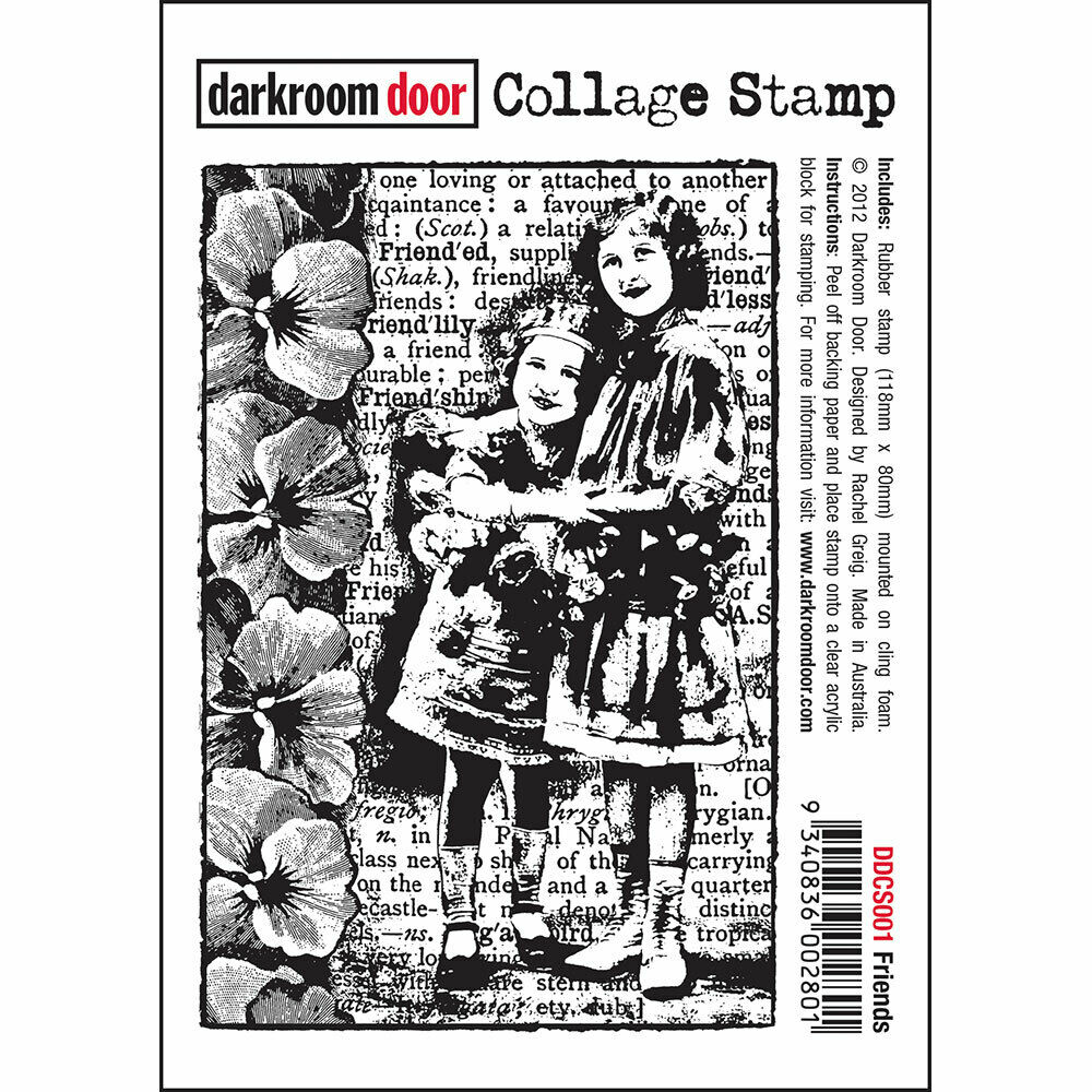 Darkroom Door Collage Rubber Stamp Friends 118mm x 80mm
