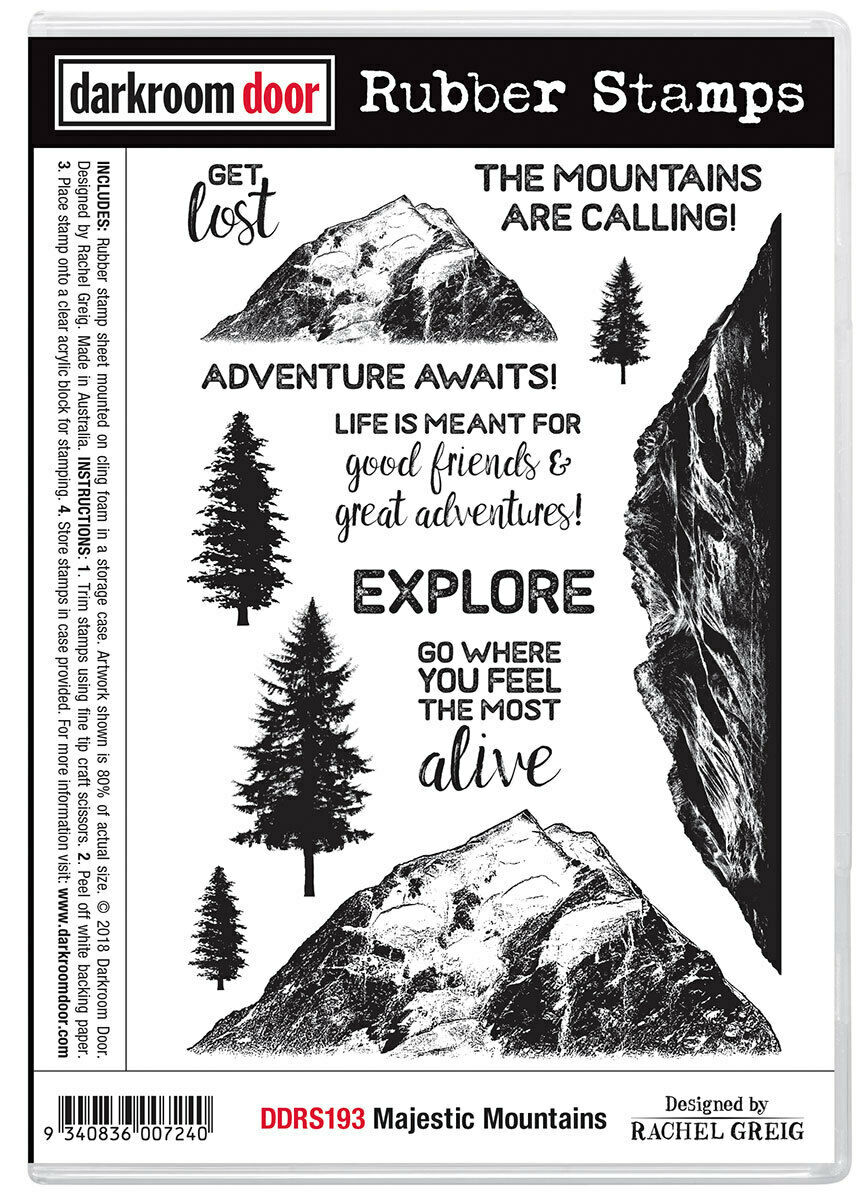 Darkroom Door Rubber Stamp Set Majestic Mountains