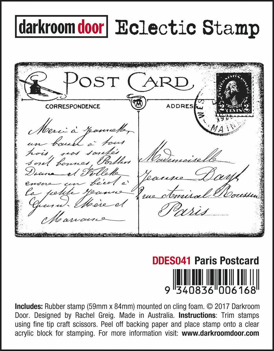 Darkroom Door Eclectic Rubber Stamp Paris Postcard