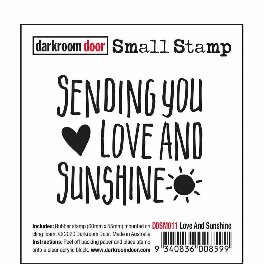 Darkroom Door Small Stamp Love And Sunshine Rubber 55mm x 60mm