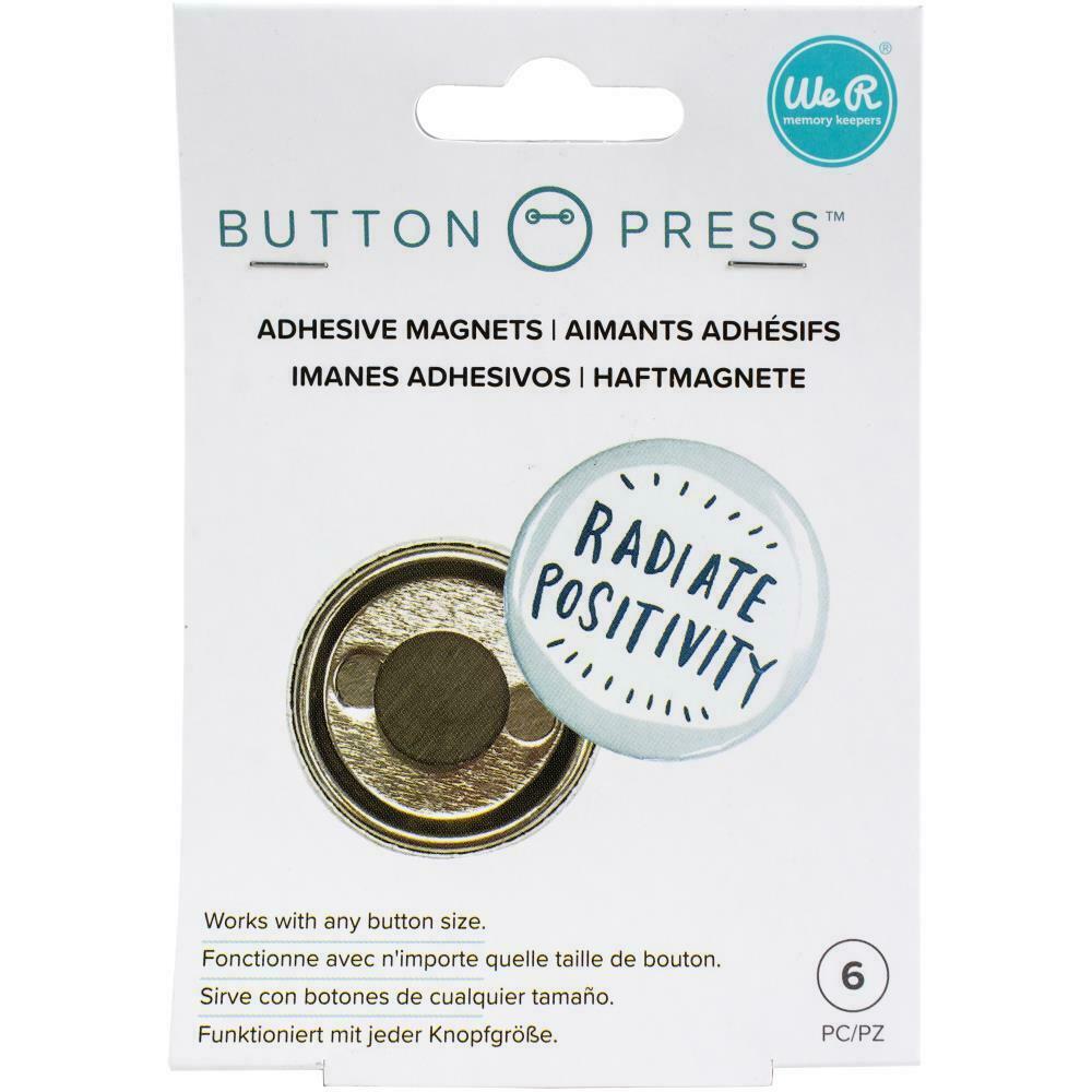 We R Memory Keepers Button Press Badge Adhesive Magnets 6pcs Fits All Button Sizes