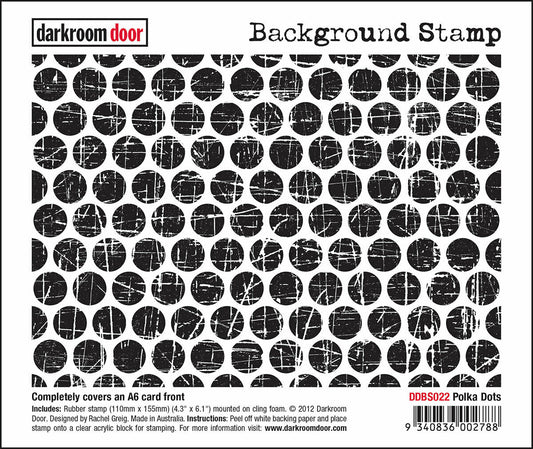 Darkroom Door Background Rubber Stamp Polka Dots 110mm x 155mm