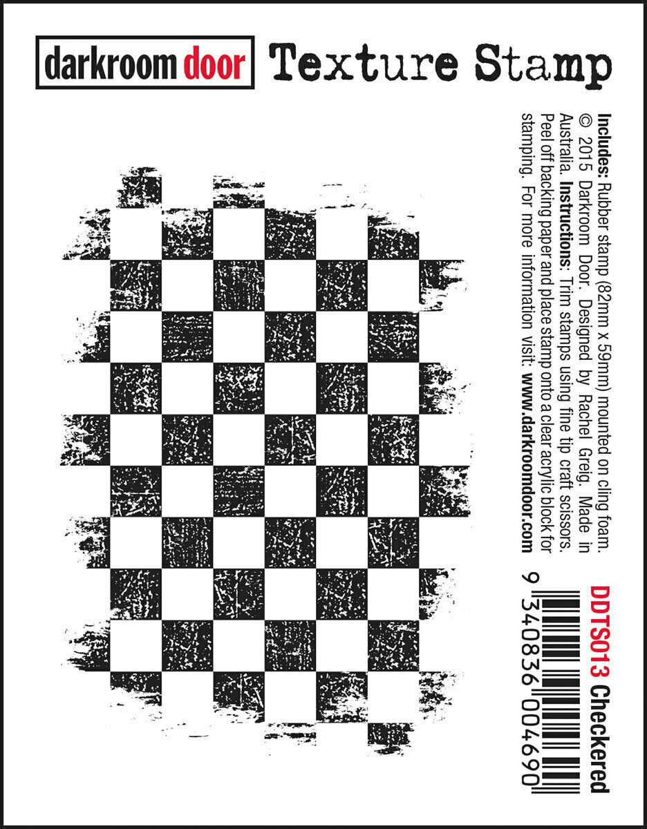 Darkroom Door Texture Rubber Stamp Checkered 59mm x 82mm