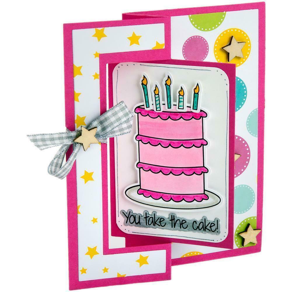 Sizzix Take the Cake Framelits with Clear Stamps 8 Dies plus 8 Stamps