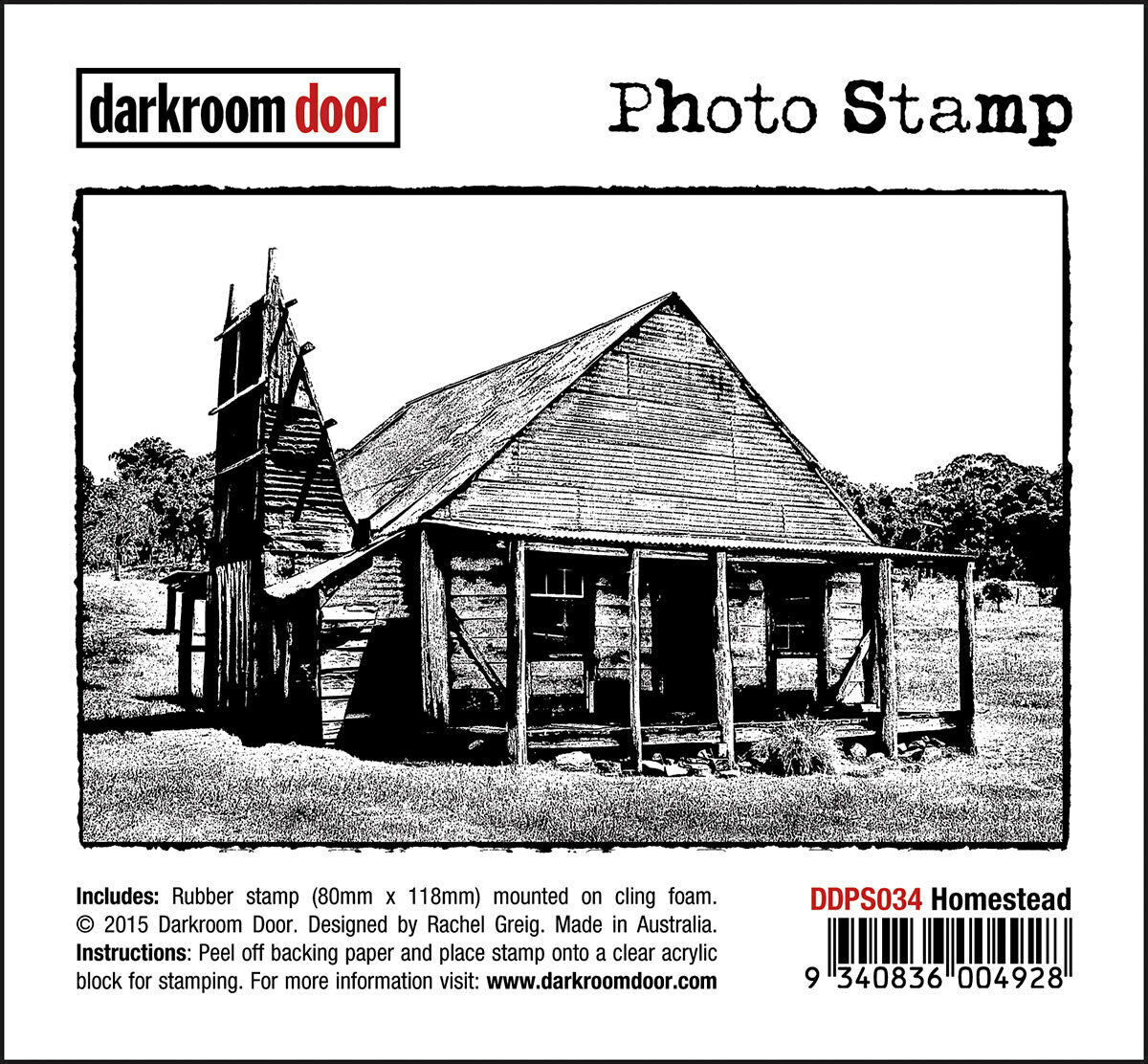 Darkroom Door Photo Rubber Stamp Homestead - 118mm x 80mm