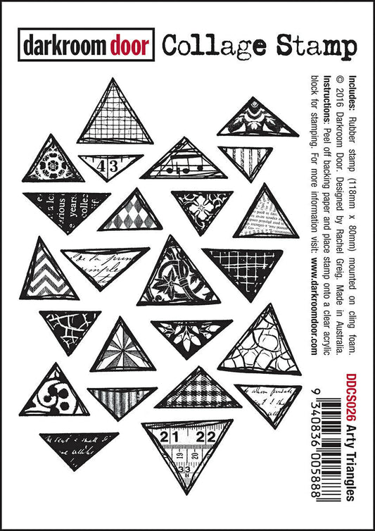 Darkroom Door Collage Rubber Stamp Arty Triangles 118mm x 80mm