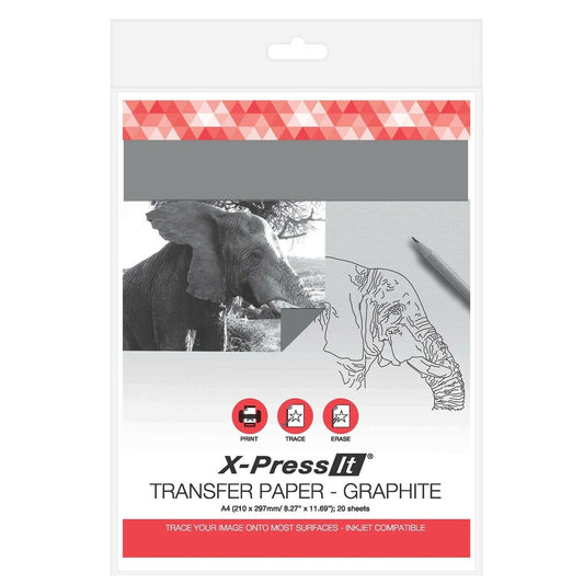X-Press It Transfer Paper Graphite A4 Inkjet Compatible 20 Sheets