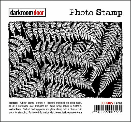 Darkroom Door Photo Rubber Stamp Ferns - 118mm x 80mm