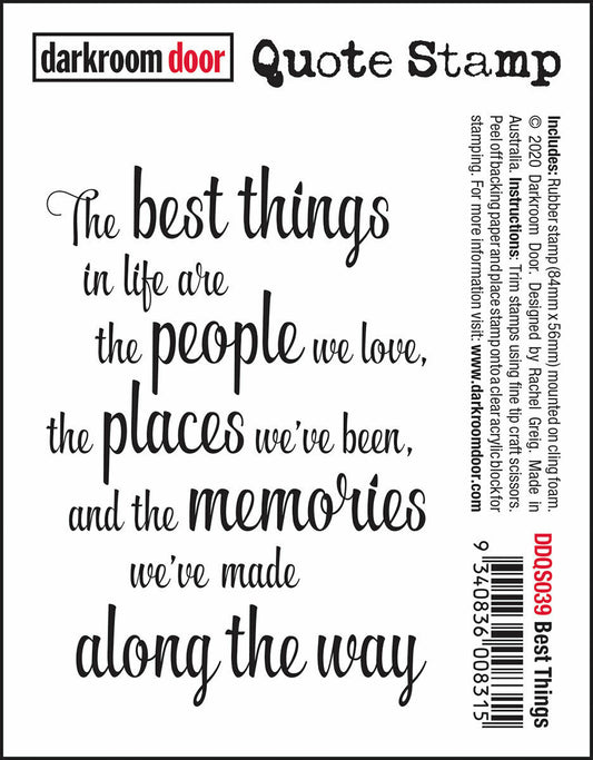 Darkroom Door Quote Rubber Stamp Best Things 84mm x 59mm