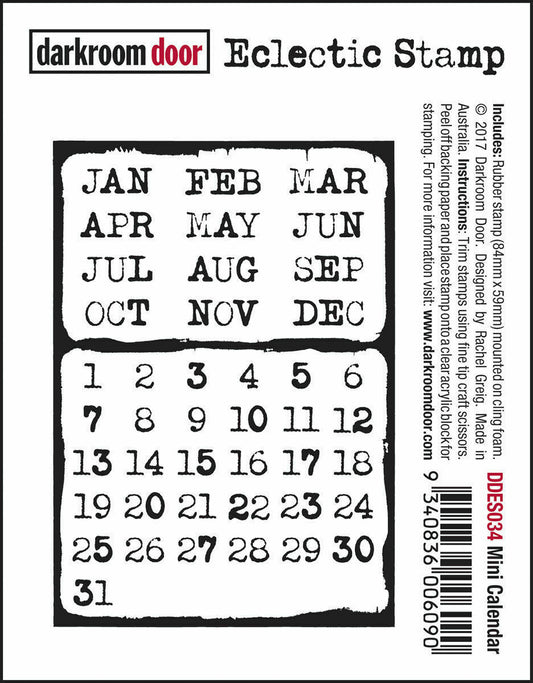 Darkroom Door Eclectic Rubber Stamp Mini Calendar