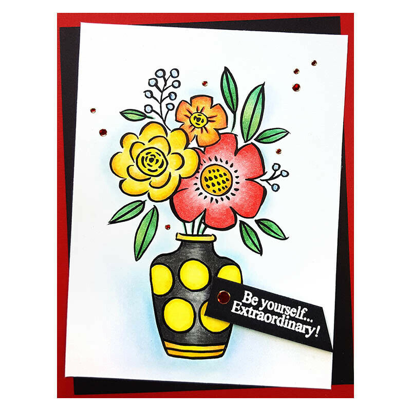 Stampendous Blossom Vase Cling Rubber Stamp - 1pc CRP318