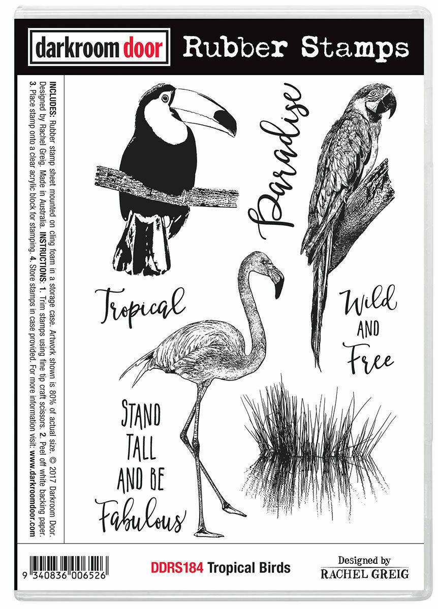 Darkroom Door Rubber Stamp Set Tropical Birds