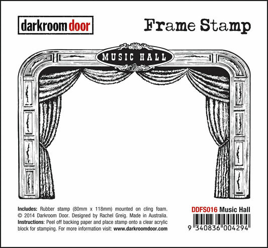 Darkroom Door Frame Music Hall Rubber Stamp 80mm x 118mm