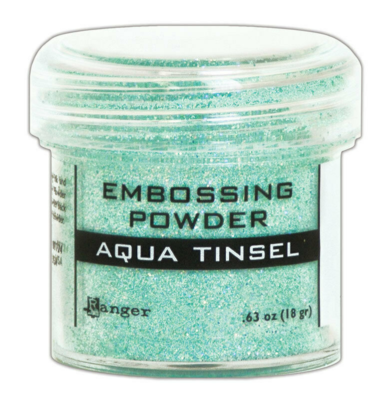 Ranger Embossing Powder Aqua Tinsel 1oz Jar Weight 0.63oz/18gr