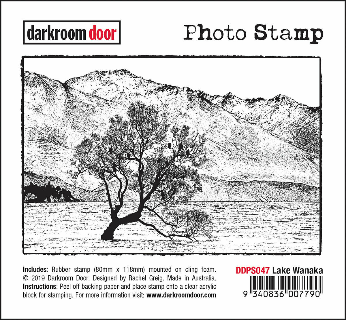 Darkroom Door Photo Rubber Stamp Lake Wanaka - 80 x 118mm