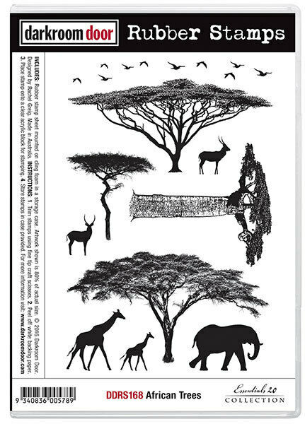 Darkroom Door Rubber Stamp Set African Trees