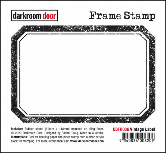 Darkroom Door Frame Vintage Label Rubber Stamp 80mm x 118mm