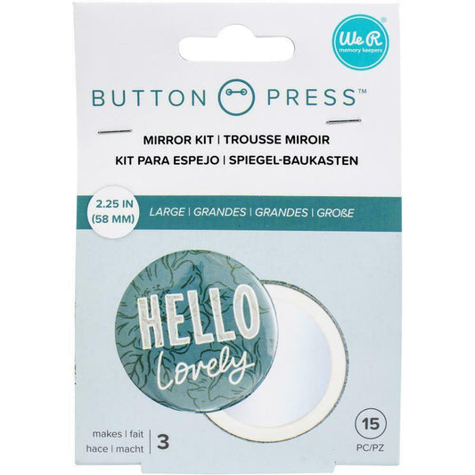 We R Memory Keepers Button Press Mirror Kit Large 58mm 15pcs Makes 3 Buttons