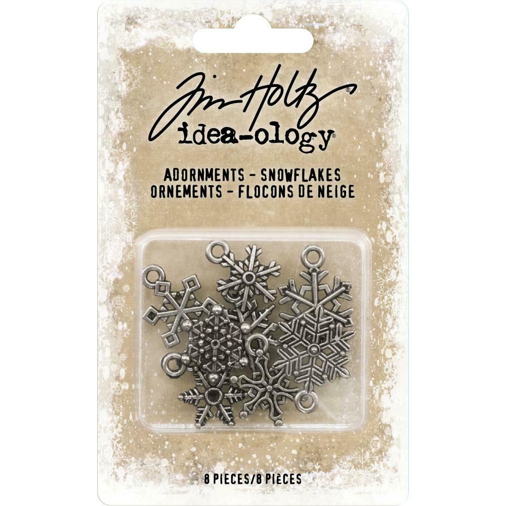 Tim Holtz idea-ology Snowflakes Adornments Decorations Christmas 8pcs