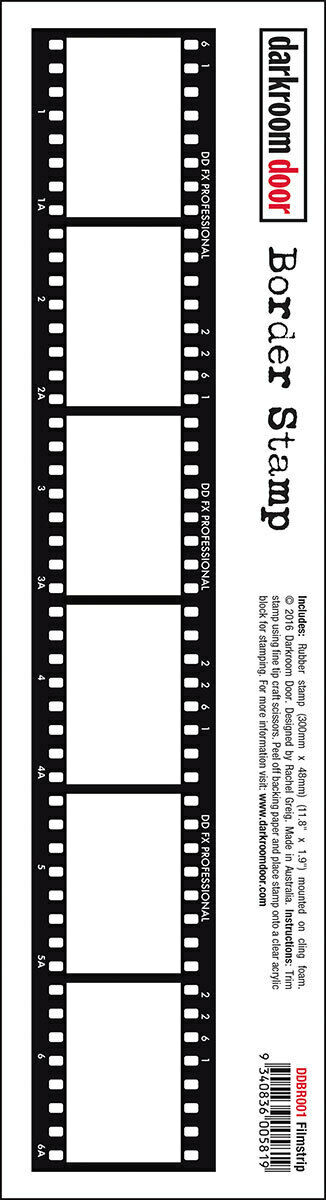 Darkroom Door Border Rubber Stamp Filmstrip 300mm x 48mm