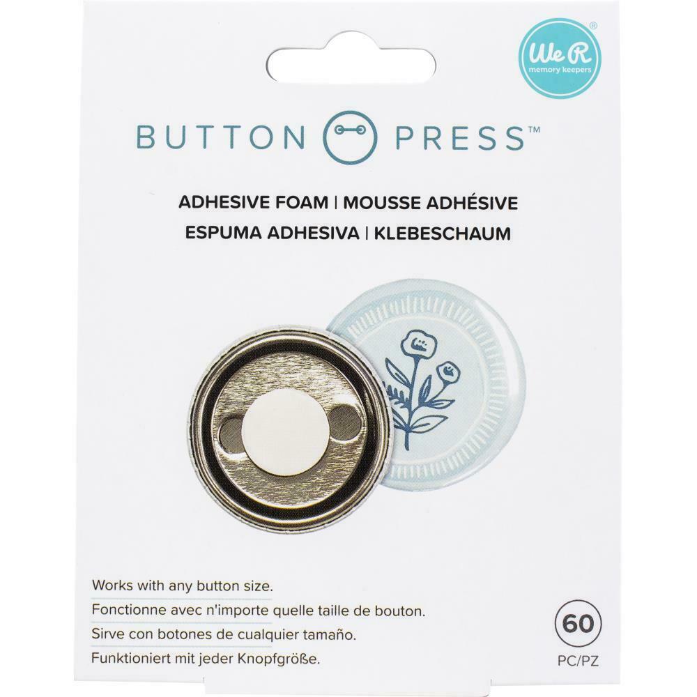 We R Memory Keepers Button Press Badge Adhesive Foam 60pc For Any Button Size