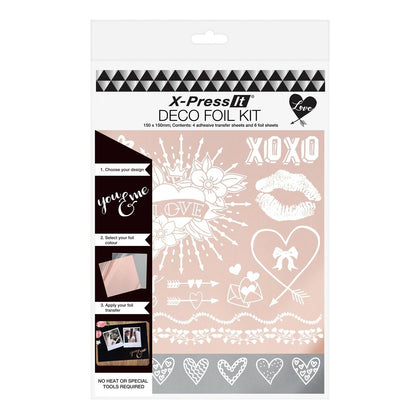 X-Press It Deco Foil Kit - Adhesive Transfer/Foil Sheets - 4 Designs available