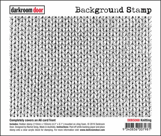 Darkroom Door Background Rubber Stamp Knitting 110mm x 155mm