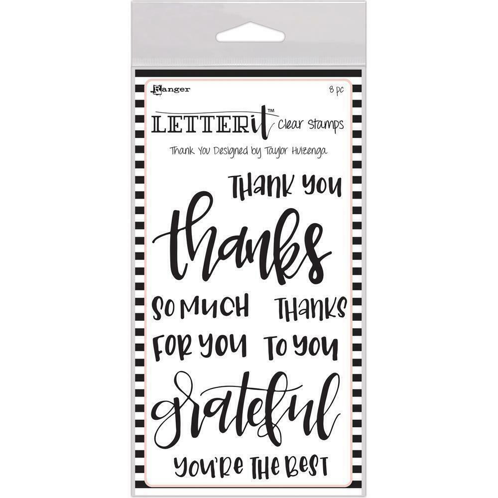 Letter It Thank You Clear Stamps Set - 8pc Handwritten Sentiments