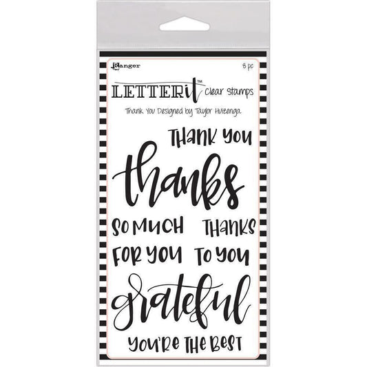 Letter It Thank You Clear Stamps Set - 8pc Handwritten Sentiments