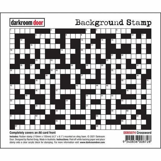Darkroom Door Background Rubber Stamp Crossword 110mm x 155mm