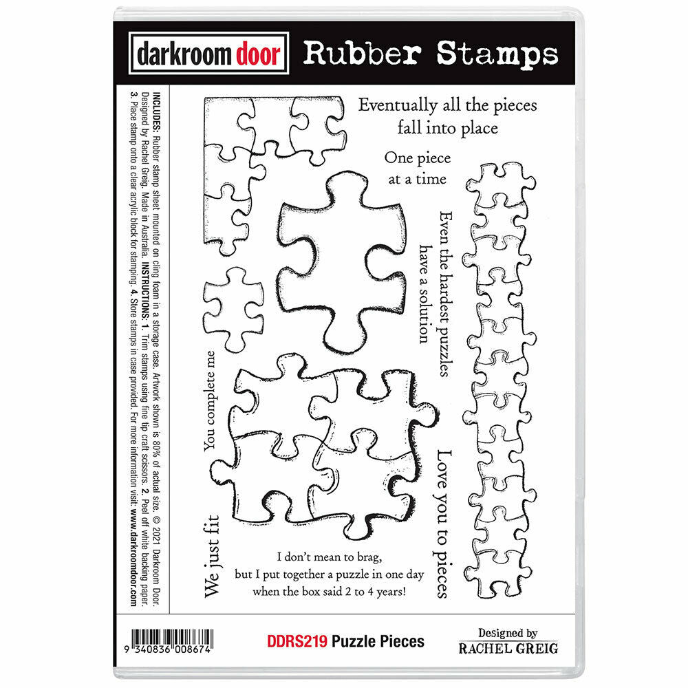 Darkroom Door Rubber Stamp Set Puzzle Pieces