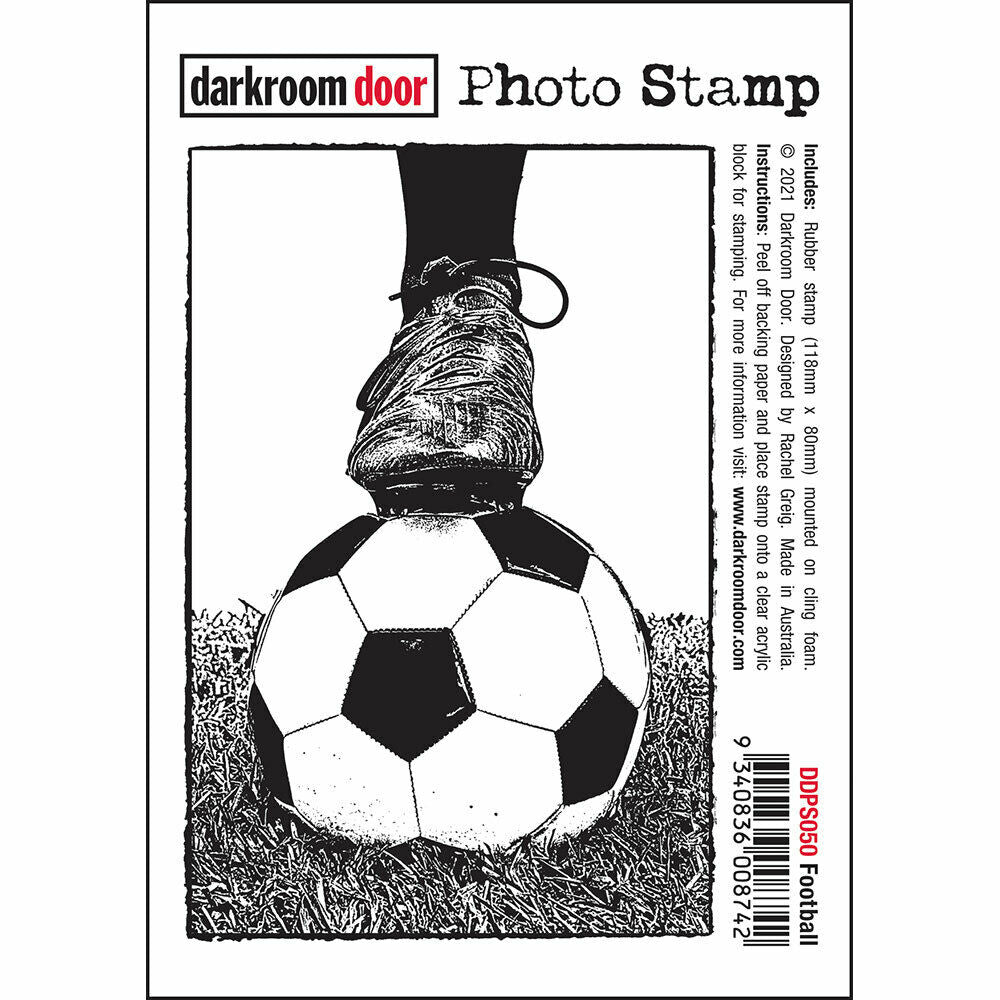 Darkroom Door Photo Rubber Stamp Football - 118mm x 80mm