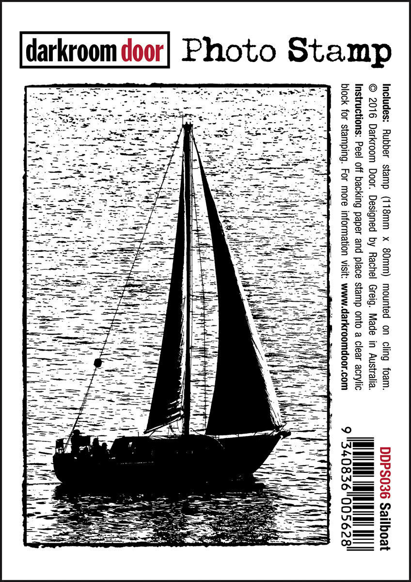 Darkroom Door Photo Rubber Stamp Sailboat - 118mm x 80mm