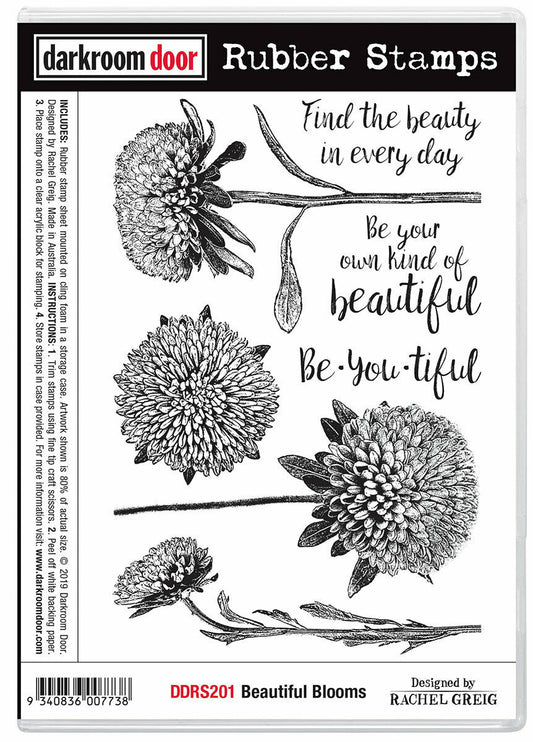 Darkroom Door Rubber Stamp Set Beautiful Blooms