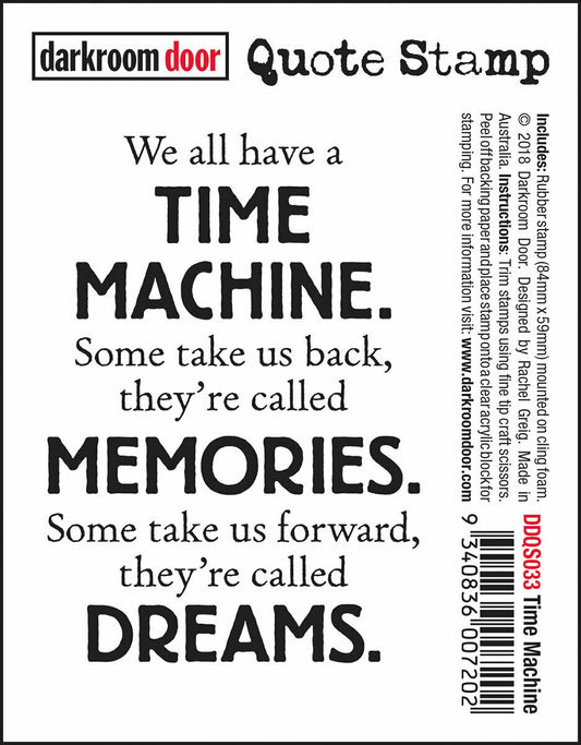 Darkroom Door Quote Rubber Stamp Time Machine 59mm x 84mm