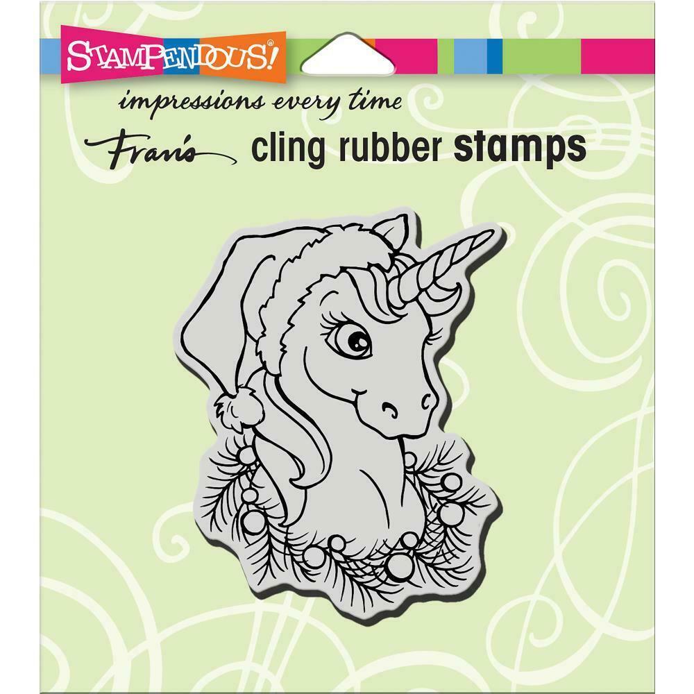 Stampendous Unicorn Christmas Cling Rubber Stamp - 1pc CRV343