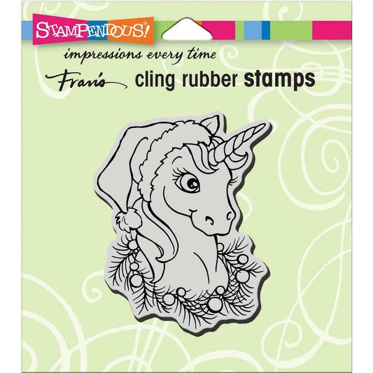 Stampendous Unicorn Christmas Cling Rubber Stamp - 1pc CRV343