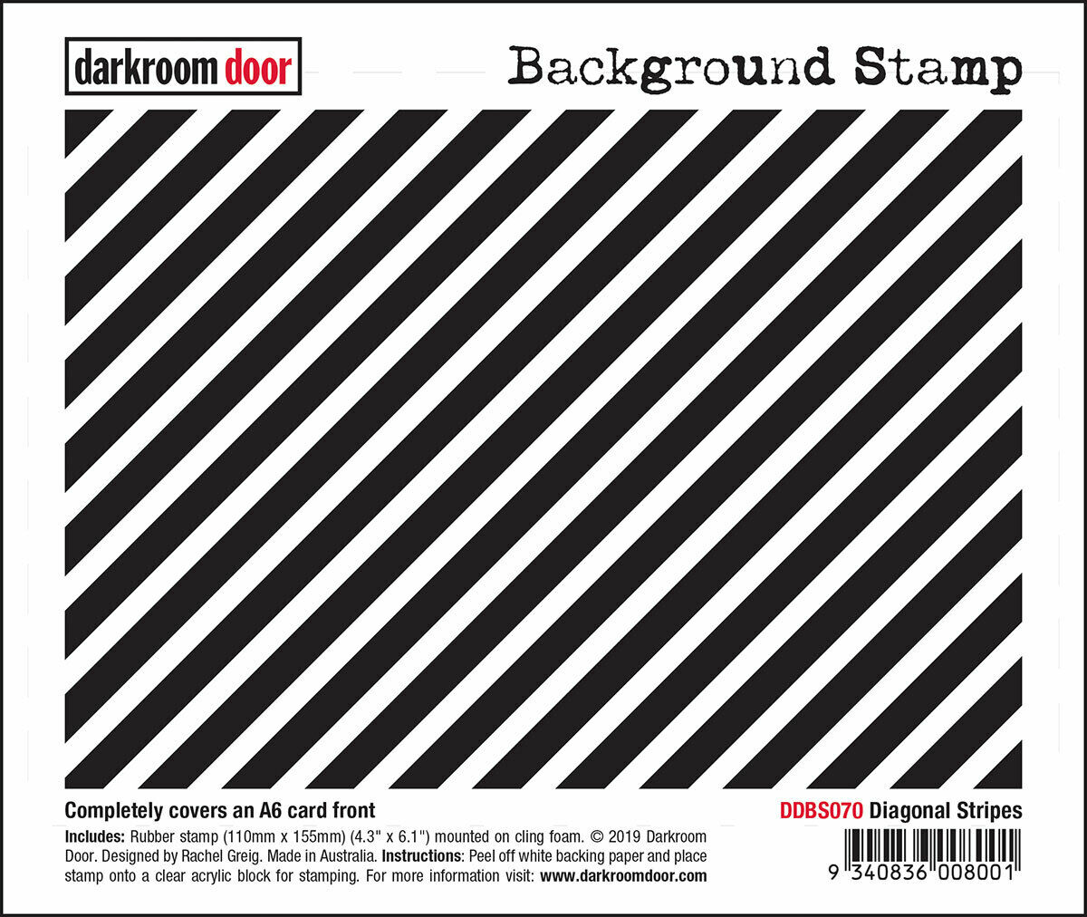 Darkroom Door Background Rubber Stamp Diagonal Stripes 110 x 155mm
